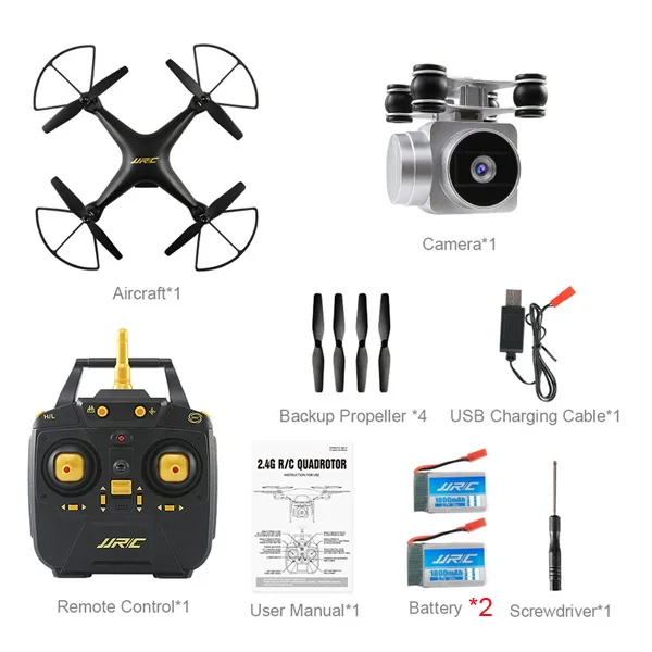 Радиоуправляемый Дрон с камерой HD 2,4G Wifi FPV Квадрокоптер, Радиоуправляемый вертолет Безголовый режим супер яркий светодиодный светильник Дрон 20 минут время полета - Цвет: Black 720P 2battery