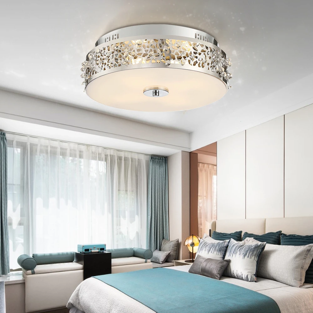 

Modern ceiling lights for bedroom dining room round chrome entrance hall balcony led ceiling lamp the new suspension luminaire
