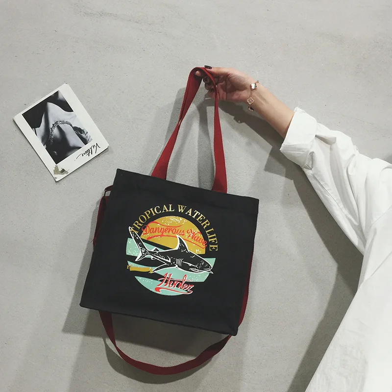 Микро для простой универсальной холщовой сумки женская сумка на плечо/ручная сумка из художественной и художественной кожи на молнии рюкзак из холщовой ткани с принтом Студенческая сумка S