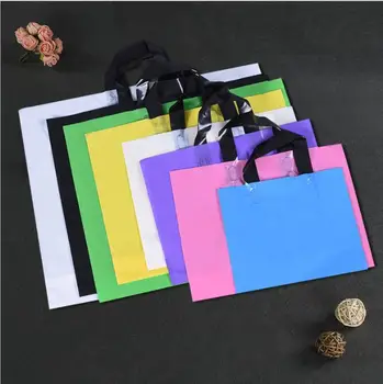 

10pcs Large Gift Plastic Bag with Handle Clothes Storage Bag Plastic Shopping Bag Packaging Party Gift Bags