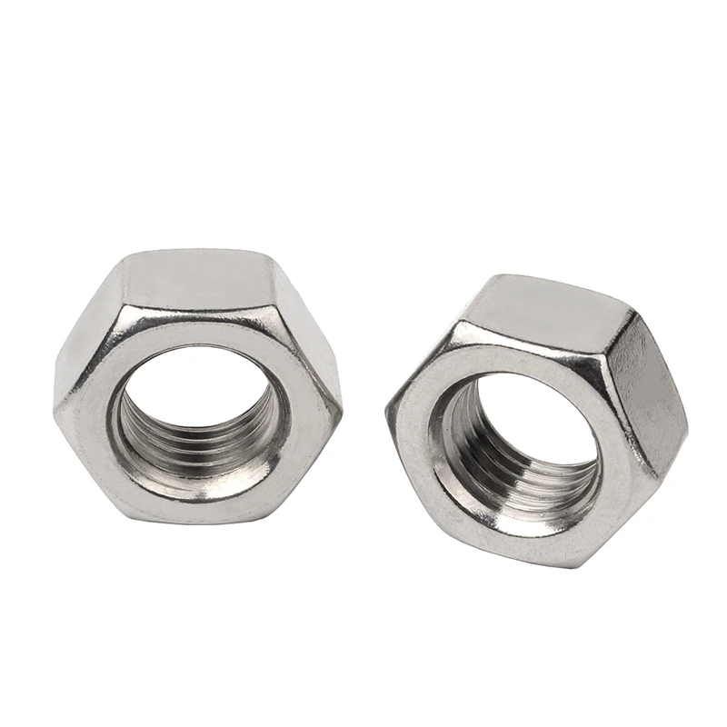 304 stainless steel Hex nuts hexagon nut din934 M1 M1.2 M1.4 M1.6 M2 M2.5 M3 M4 M5 M6 M8 steel brass with nickel nuts