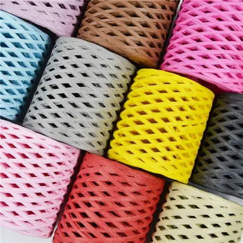 

Fashion Raffia Yarn for Crocheting Hat Bag 200 M/lot Flat 100% Raffia Straw Yarn Hand Crochet Yarn Diy Packing Wrapping Material
