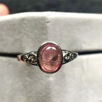 

Top Natural Tourmaline Quartz Ring For Woman Lady 10x8mm Oval Beads Silver Gemstone Fashion Jewelry Adjustable Size Ring AAAAA