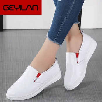 

SEGGNICE Spring Women Flats Shoes Genuine Leather Slip-On Ladies Shallow Moccasins Casual Shoes Female Summer Loafer Shoes Women