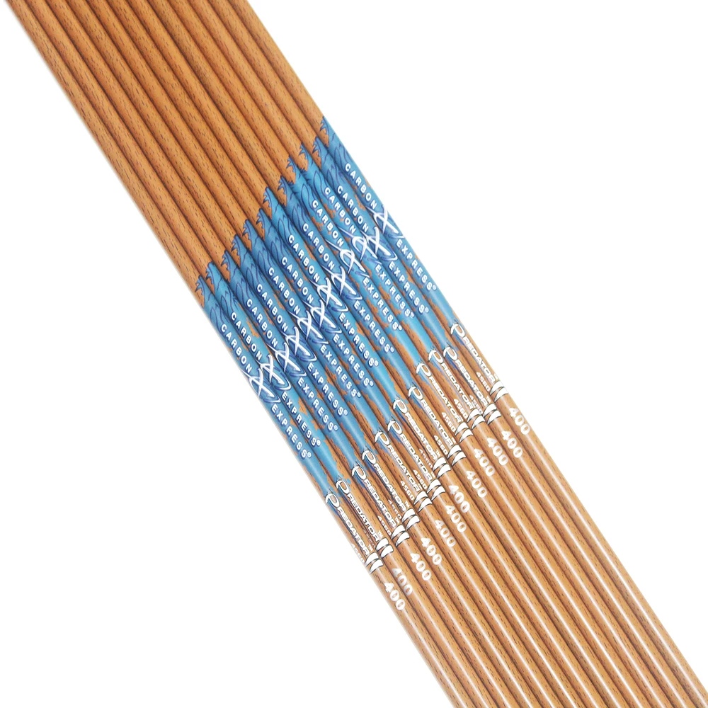 Tiro com Arco Setas de Carbono Arco de Caça Id.244 para Arco Espinha Eixo Madeira Pele Composto Tradicional Tiro 12pcs 400 500 600 8 Arco e flecha