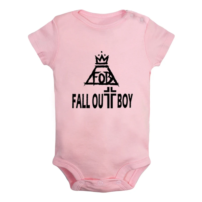 Fall Out мальчик FOB рок группа Черная вуаль невесты BVB дизайн новорожденных мальчиков и девочек наряды комбинезон с принтом для младенцев Боди Одежда - Цвет: JcBaby050PD