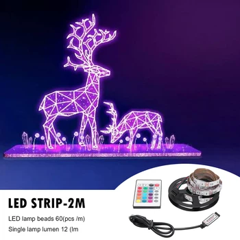 

New 2m SMD 5050 LED USB Strip Light Waterproof RGB Dimming Remote Control Flexible Ribbon Tape Lamp for Festival Party Bar Decor