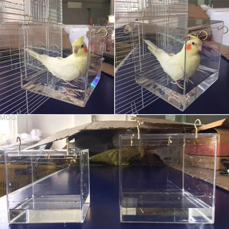 Делюкс птица клетка для ванной Регулируемая висячая модернизированная большая с ясным видом поставки