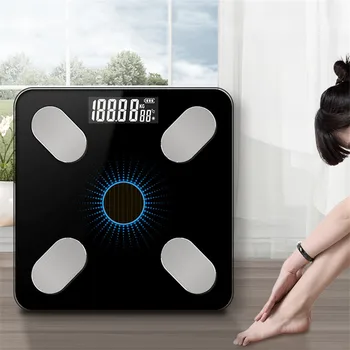 

New Bluetooth-Scales Floor Body Weight Bathroom Scale Smart Backlit Display Solar Electronic Scale Body Scale Muscle Mass BMI