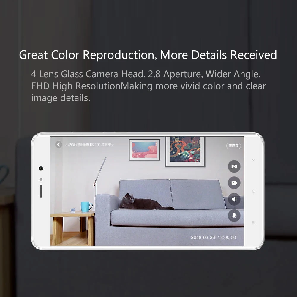 Xiaomi smart cctv Xiaofang цифровой зум смарт-камера IP 110 градусов F2.0 8X1080 P wifi беспроводной контроль камера ночного видения