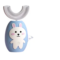 Children's U-shaped Brush Head Electric Toothbrush Cute Cartoon Mouth Brushing Button Sonic Toothbrush Gift Set