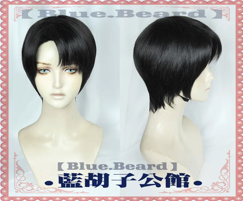 

New Attack on Titan Levi Ackerman Short Black Hair Rivai Ackerman Heat Resistant Cosplay Costume Wig + Track + Wig Cap