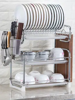 

Dish Rack Drain Dish Dish Plate Knife Holder Household Drying Cupboard Tableware Storage Box Kitchen Rack Supplies Supplies