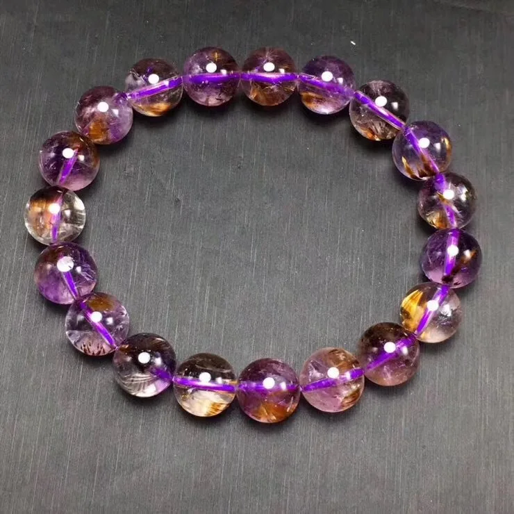 

Natural Purple Rutile Single Loop Bracelets Color Beautiful Crystal Clean Simple Versatile Elegant And Generous Fashion