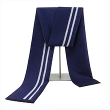 Scarf for Men,Wool-like Fabric Scarf, Winter Vertical Striped Scarf, Korean-Style Double-Sided Simple Men's Scarf, Warm Scarf