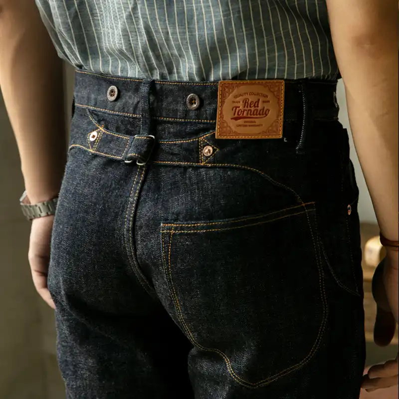 buckle denim pants