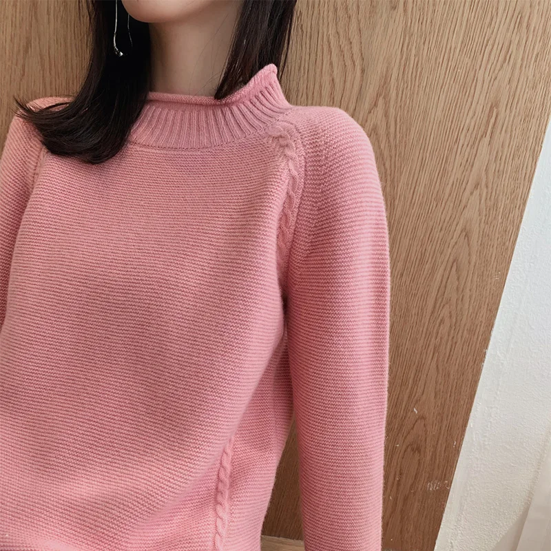 High quality women sweater wool knitted sweater women pullover long sleeve turtleneck soft female pullover pull femme warm