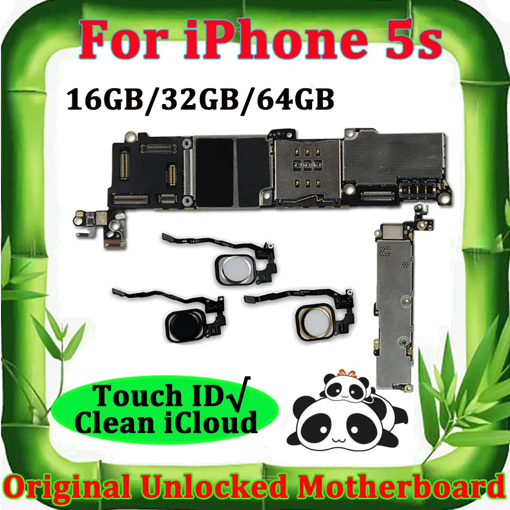 Полностью разблокированные платы Для iphone 5S, материнская плата, оригинальная для iphone 5S, материнская плата Touch ID icloud, разблокировка логической платы, полные чипы