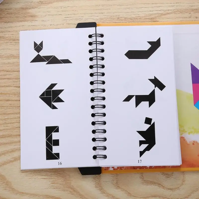 150 шт. Магнитные пазлы Tangram детские игрушки Challenge Your IQ Magic Book Set