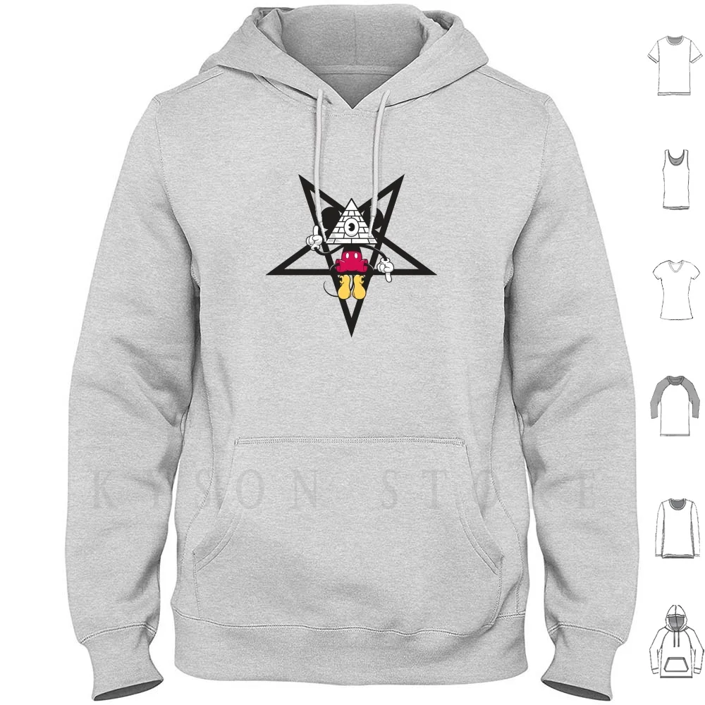 

Mcky Nous Hoodies Long Sleeve Mouse Evil Punk Skate God Satan Pentagram