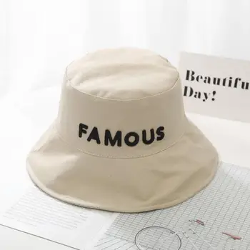 

New Embroidery FAMOUS Bucket Hat Big brim Bob Cap Hip Hop Gorros Men women summer Caps Beach Sun Fishing Panama Hat