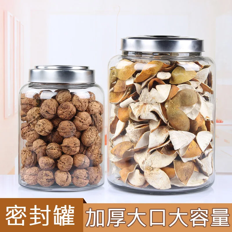 

Glass Tea Leaf Sea Cucumber Tank Transparent Large-Volume Sealed Bottle Storage Storage Dried Fruit Chinese Medicinal Crop Conta
