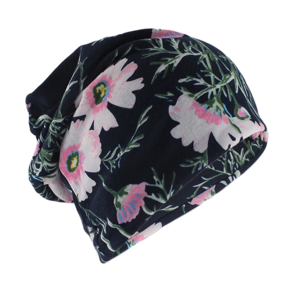 Neue Mode Frauen Floral Frühling Herbst Warme Nette Dame Mützen Skullies Casual Dance Outdoor Schal Hüte Mädchen Baumwolle Gorras Verkauf – Detail 2