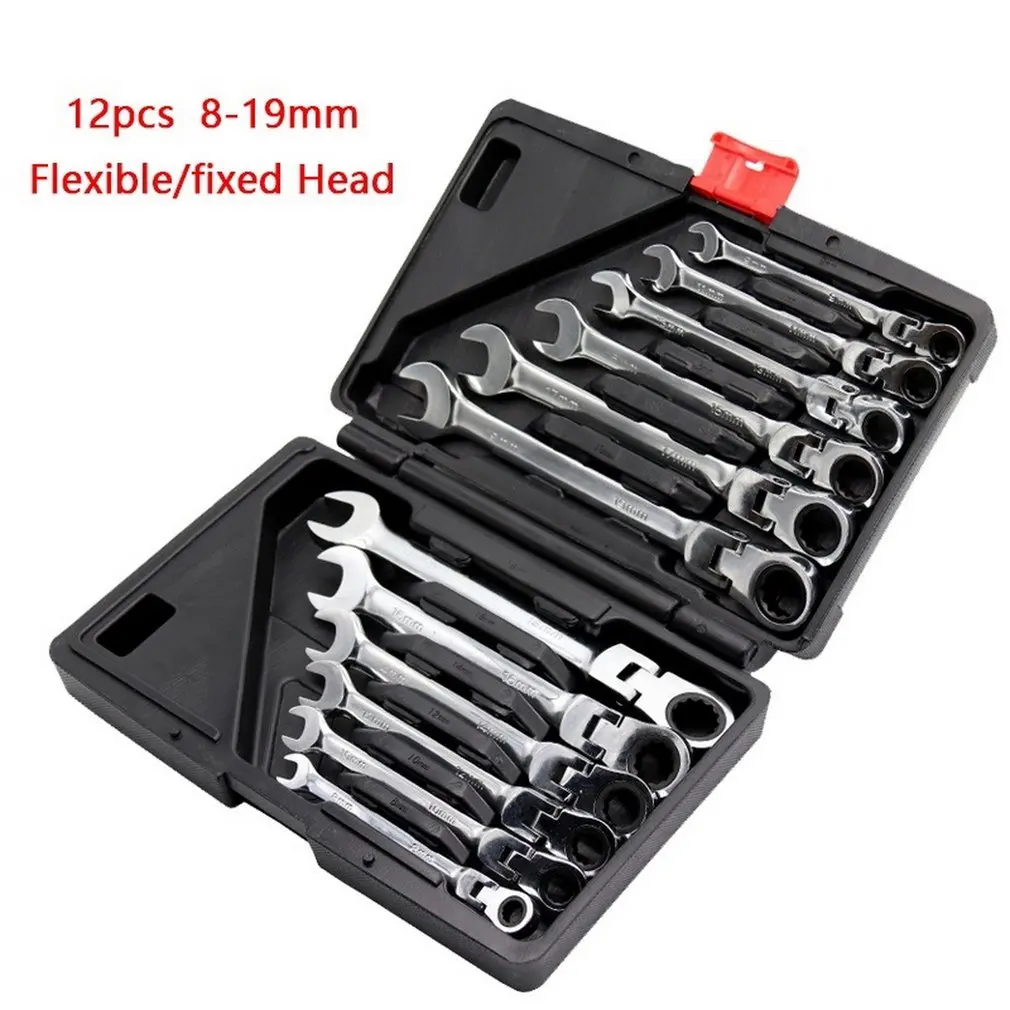 

Activities Ratchet Gears Wrench Set Torque flexible Open End Bike Spanner Car Repair Hand Tools(12PCS/SET)