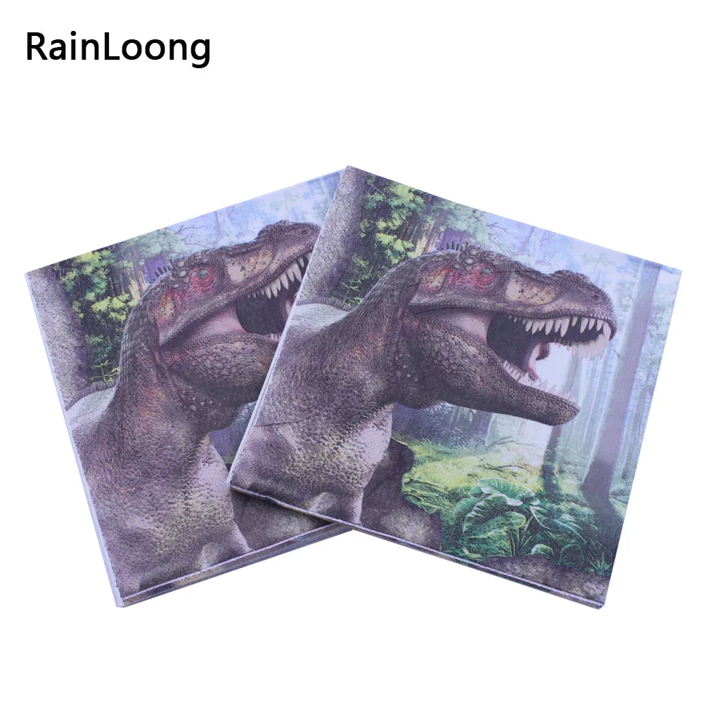 [RainLoong] принт с героями мультфильмов, с рисунком бумага с динозаврами салфетка для вечерние декоративный декупаж 33*33 см 5 пакетов(20 шт./упак