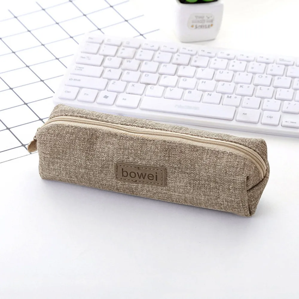 Сплошной цвет стационарный чехол для карандашей Estuche Escolar школьные принадлежности Карандаш Чехол для школы холст сумка для карандашей Канцелярия