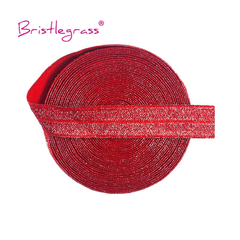 Silver Glitter Fold Over Elastic Bands - 5/8 Spandex Trim for Hair Accessories & Sewing Projects