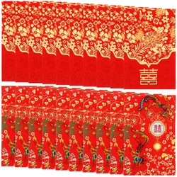 Monederos prácticos para monedas, sobres rojos festivos, bolsas de dinero para regalo de boda, 80 Uds.