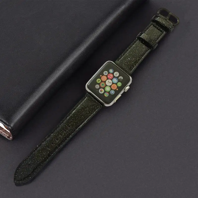 Горячая из натуральной кожи петлевой ремешок для iWatch серии 5 4 3 2 1 для Apple Watch Band 42 мм 38 мм 40 мм 44 мм серия 5 - Цвет ремешка: Черный