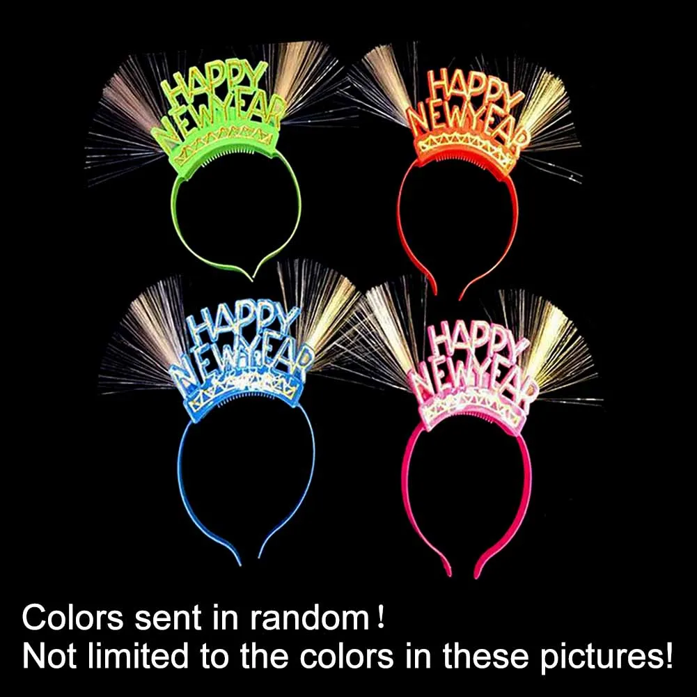 buy Hot Sale LED Hairband Happy New Year Electric Light Up Glowing Headband Toys Party Christmas Gifts Child Kids Hair Band