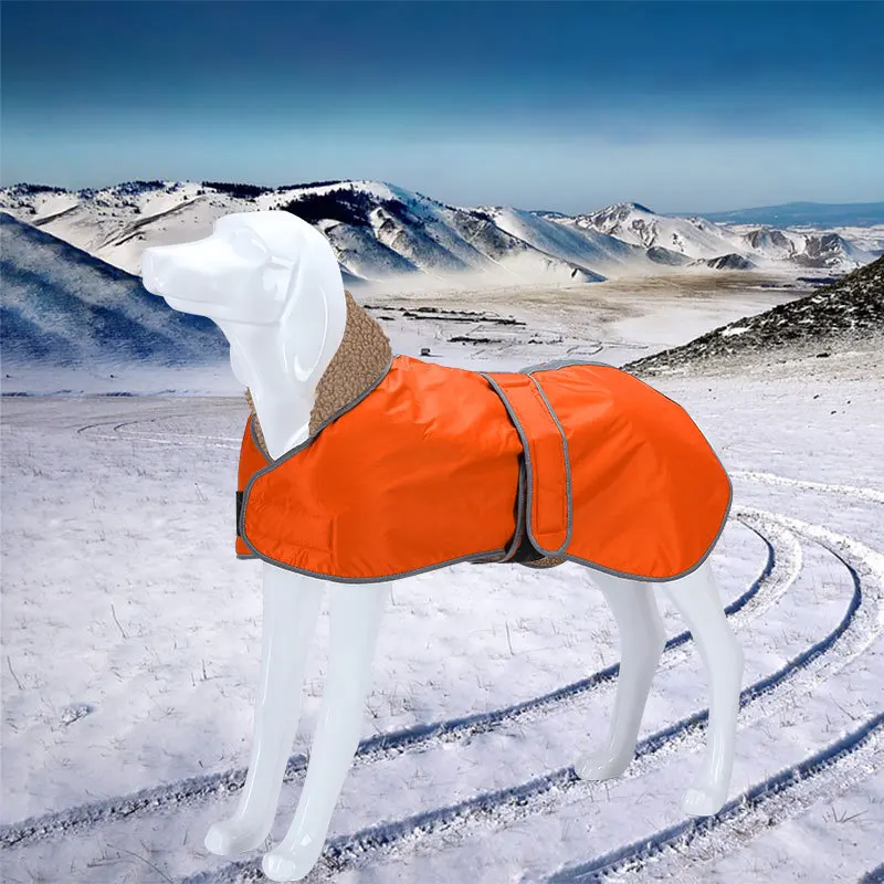Orange Светоотражающая Одежда для собак, куртка, пальто, зимняя мягкая теплая флисовая Водонепроницаемая утолщенная хлопковая одежда для собак средних и больших размеров - Цвет: Orange