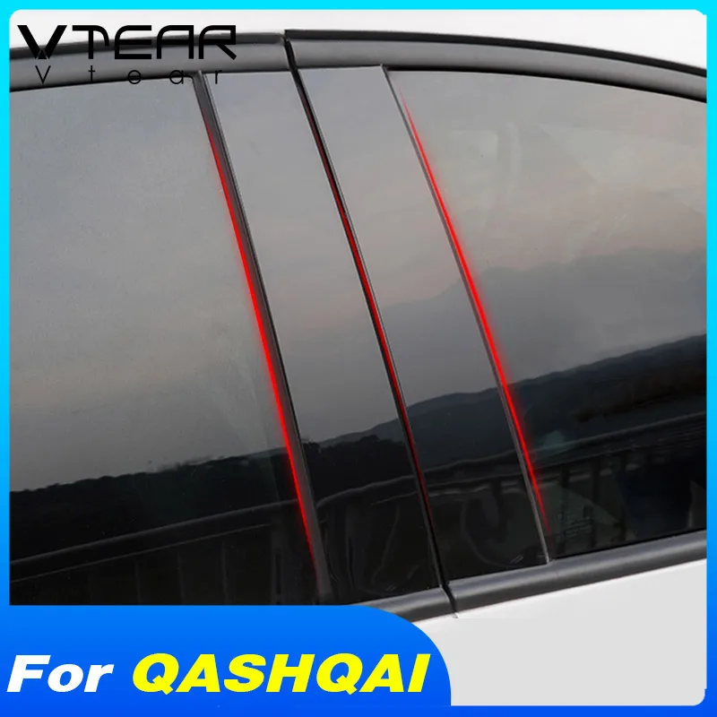 

Vtear для Nissan Qashqai J11 Dualis 2 аксессуары оконная стойка Bc наклейка крышка Внешний Стайлинг автомобиля отделка декоративные детали 2019