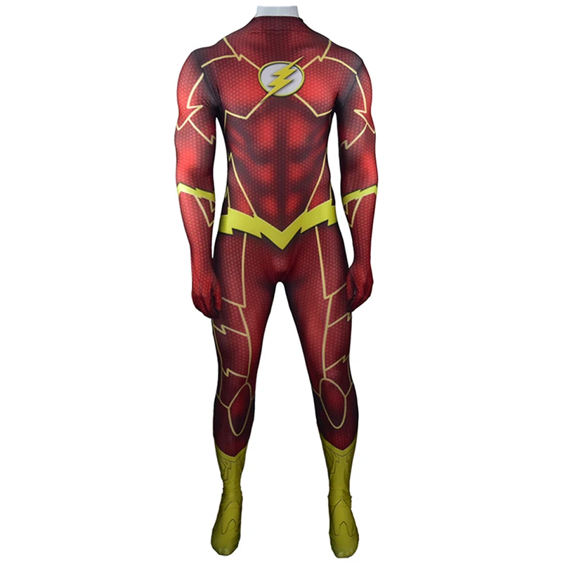 Флэш Барри Аллен косплей костюм Zentai Карнавальный костюм супергероя боди для взрослых детей цельный боевой костюм лайкра комбинезоны