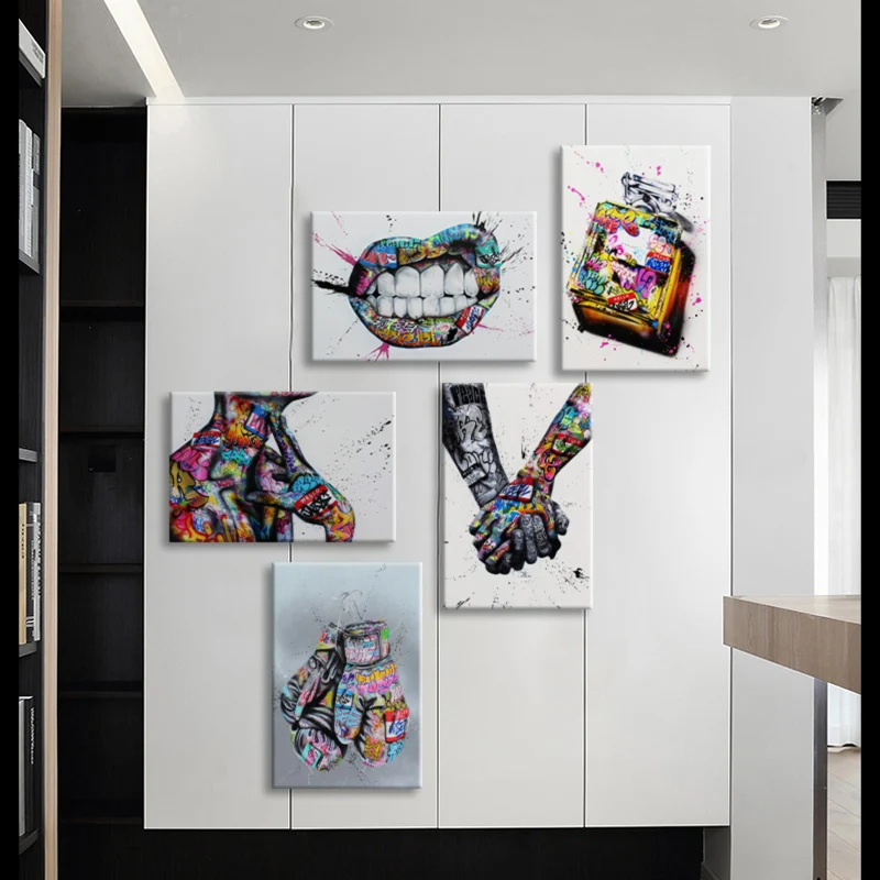 Street Graffiti Art Canvas Painting Lover Hands Art Wall Posters And Prints Lip Perfume Artwork Picture For Living Room Decor 10 Street Graffiti Art Canvas Painting Lover Hands Art Wall Posters And Prints Lip Perfume Artwork Picture For Living Room Decor