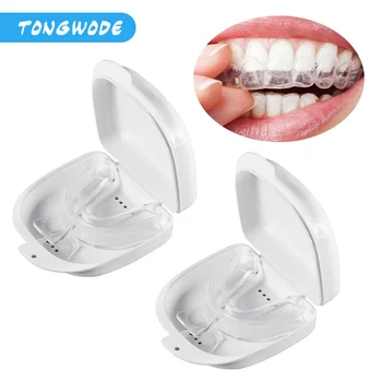 

Tongwode 2pcs Dental Guard Cases Flexible Trays Container Reshaped Teeth Cover Storage Kit for Tooth Whitening Small 40g