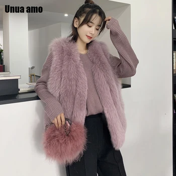 

Unua amo 4XL Fur Vest Women Fashion Plus Size High Quality Sleeveless Waistcoat Warm Faux Fox Fur Jacket Winter
