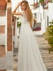Customized Simple Elegant Wedding Dress 2025 V-Neck Sleeveless Lace Applique Shoulder Straps Chiffon Court Train Wedding Gown 3