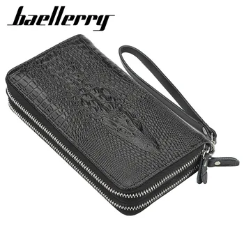 

New large-capacity men's wallet clutch bag double zipper coin purse mobile phone bag