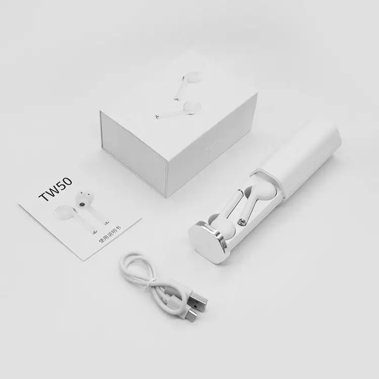 MeterMall TW50 Wireless Sports Earphone HIFI Stereo Bass Noise Cancelling Headset Microphone with Charging Box