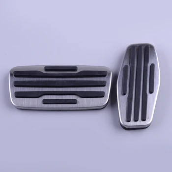 

2Pcs Silver & Black Brake Gas Fuel Pedal Pad Cover Fit For Chevy Silverado 1500 2500 3500 2019-2020 Non-Slip