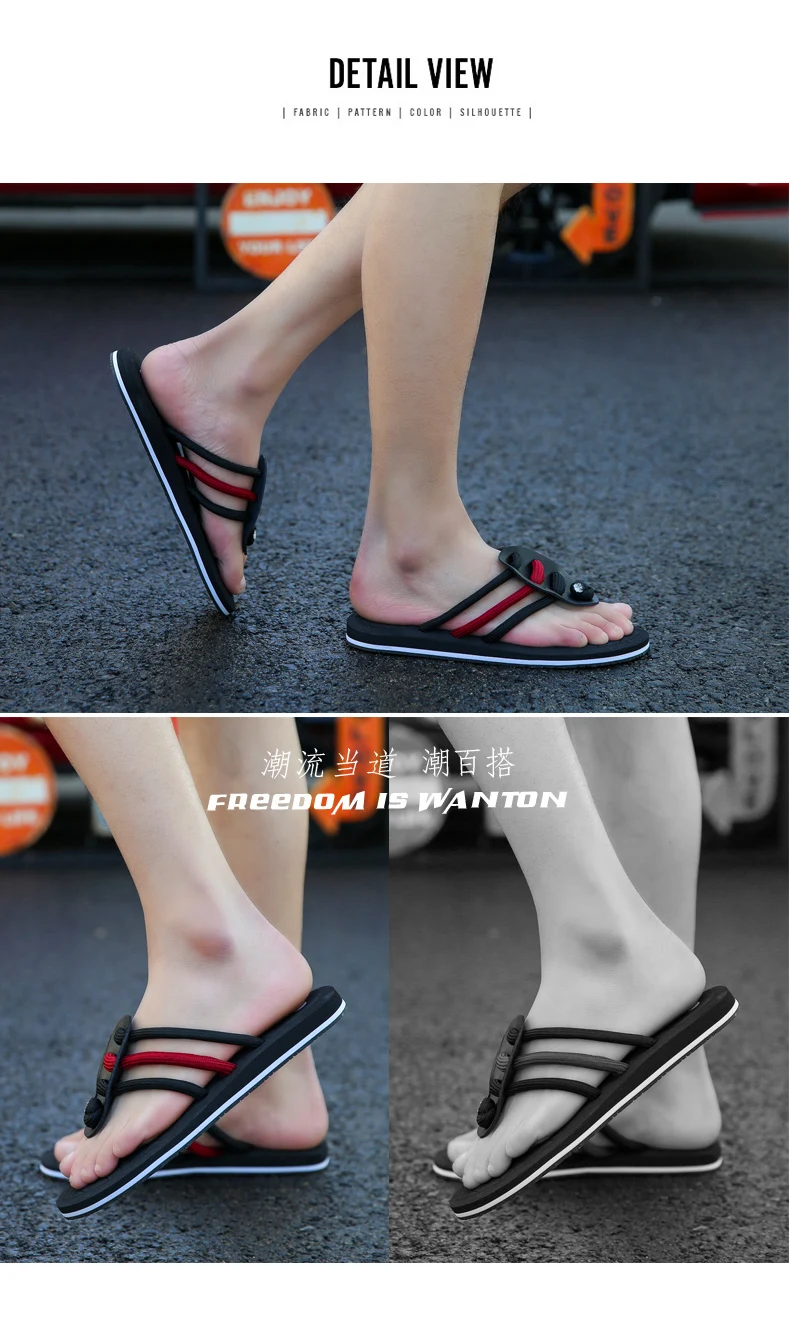 Summer Men Flip Flop Non-slip Sandals High Quality Fashion Casual Shoes Original Pop Tide Outdoor Beach Shoes Adult Slippers