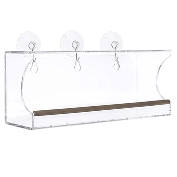 

Strong Removable Suction Cup Mounted Outdoor Bird House Feeder, Clear Birdfeeders for Large & Small Birds.