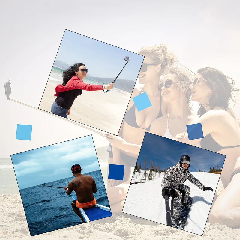Портативный монопод для селфи для GoPro Hero 8 7 6 5 Yi 4K Sjcam M10 Sj8 Eken H9 DJI Osmo аксессуары для экшн-камеры Go Pro