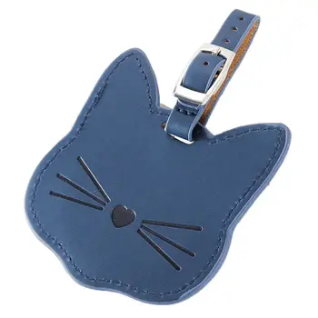 

1Pc Travel Luggage Gift Cute Cat Leather Suitcase Tag with Strap Travel Tags Hot