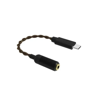 

Portable HiFi Audio Type-C Cable Converter for Hidizs USB DAC to 3.5mm Headphone Amplifier Adapter Cable for Mobile Phone Laptop