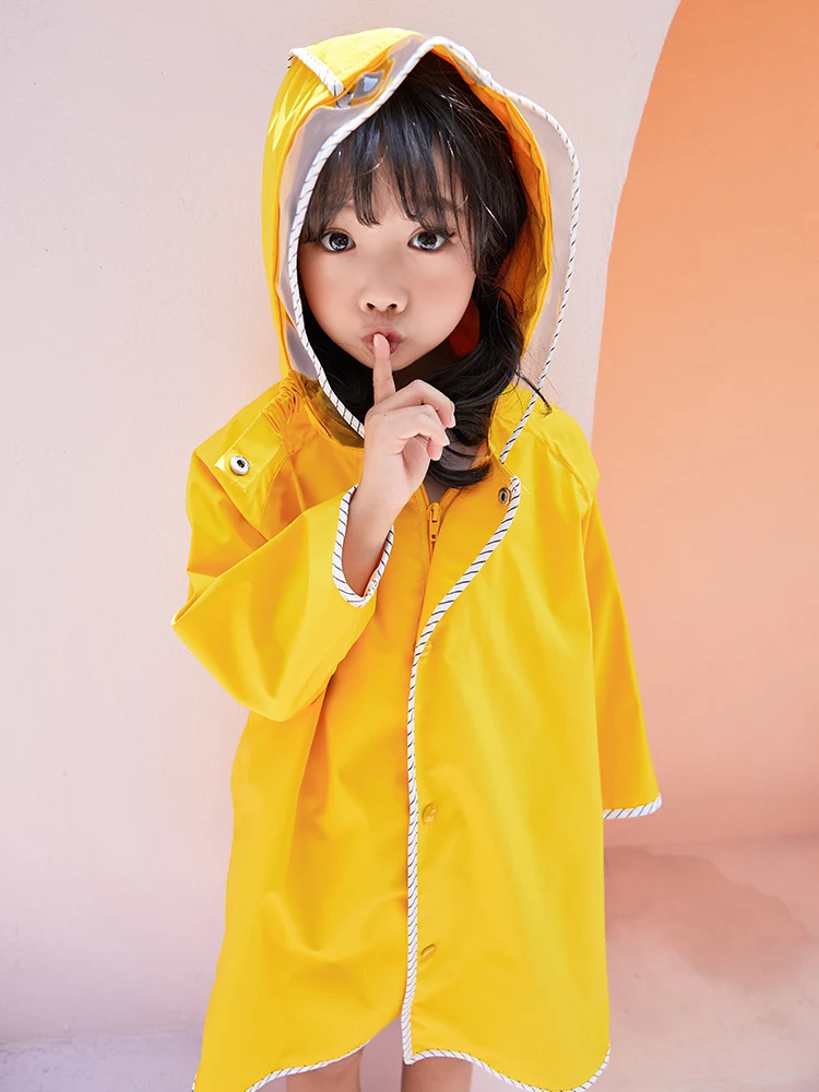 Непромокаемое легкое пончо пальто для детей Прозрачная куртка с капюшоном